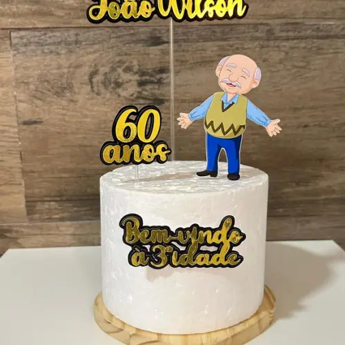 Topo de Bolo Terceira Idade Idoso