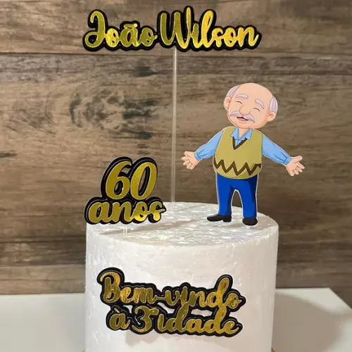 Topo de Bolo Terceira Idade Idoso