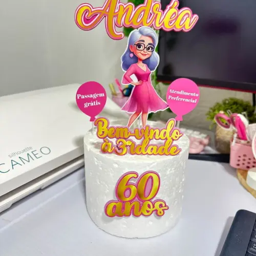 Topo de Bolo Terceira Idade Idosa