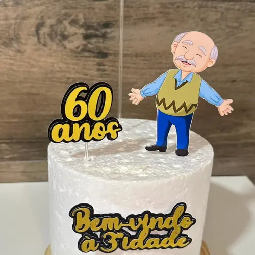 Topo de Bolo Terceira Idade Idoso