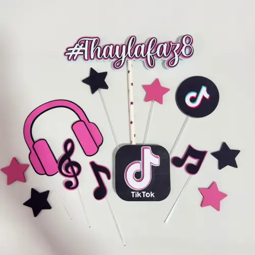 Topo de Bolo Tik Tok
