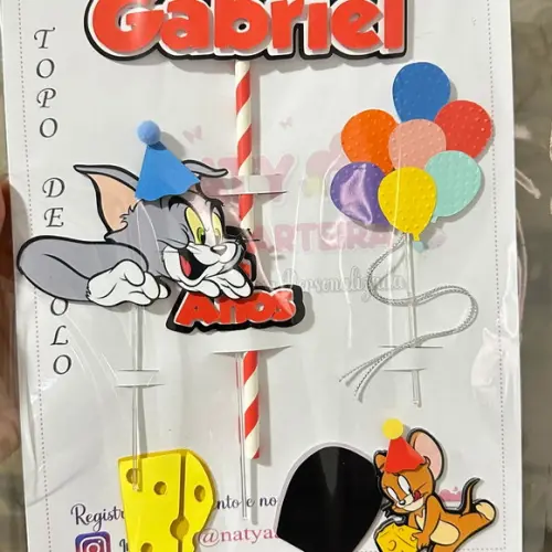 Topo de Bolo Tom e Jerry