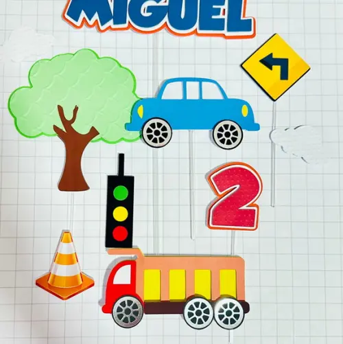 Topo de Bolo Veículos Transportes