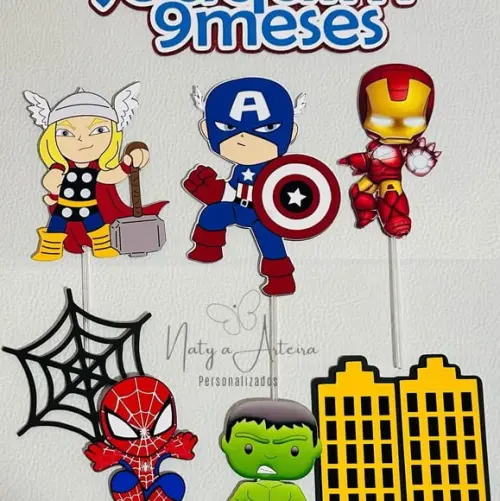 Topo de Bolo Vingadores Cute