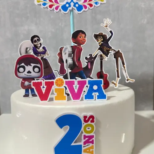 Topo de Bolo Viva a Vida É Uma Festa