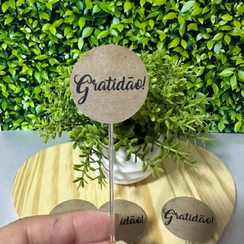 Topper Tag Redonda Gratidão