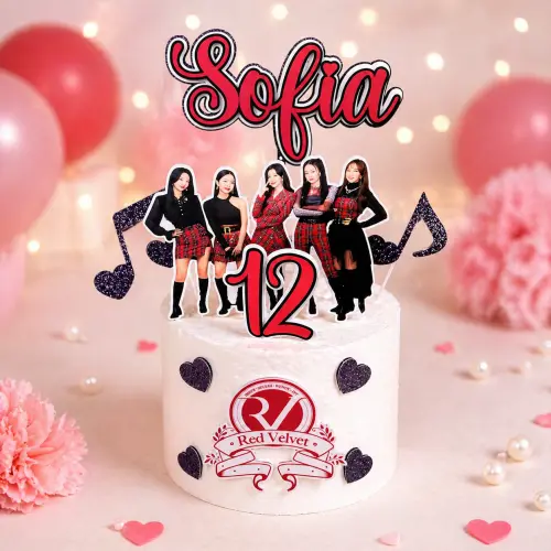 Topo de Bolo Red Velvet Kpop