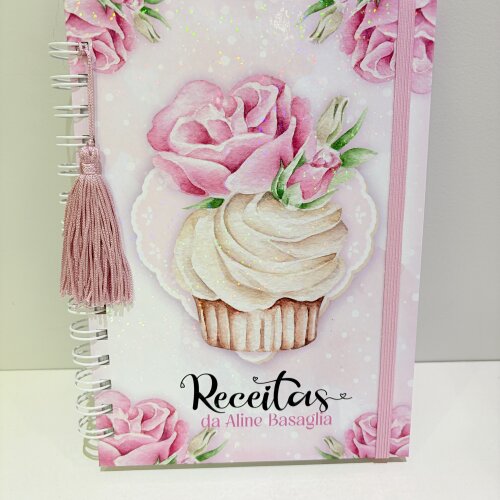 Caderno de Receitas Personalizado Capa Cupcake