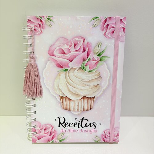 Caderno de Receitas Personalizado Capa Cupcake