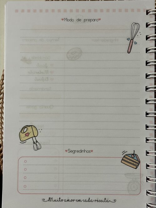 Caderno de Receitas Personalizao Capa Batedeira