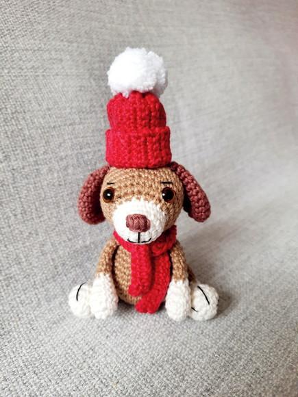 Cãozinho de Natal em Amigurumi