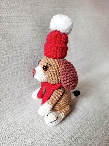 Cãozinho de Natal em Amigurumi