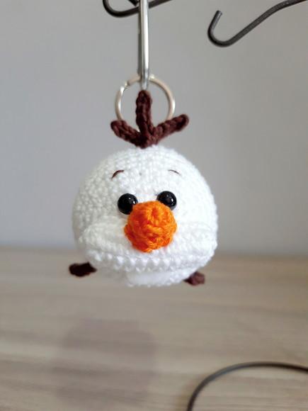 Chaveiro Olaf em Amigurumi