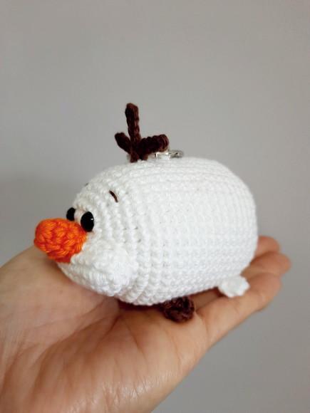 Chaveiro Olaf em Amigurumi