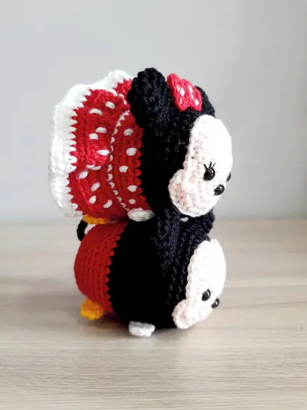Casal Mickey e Minnie em Amigurumi