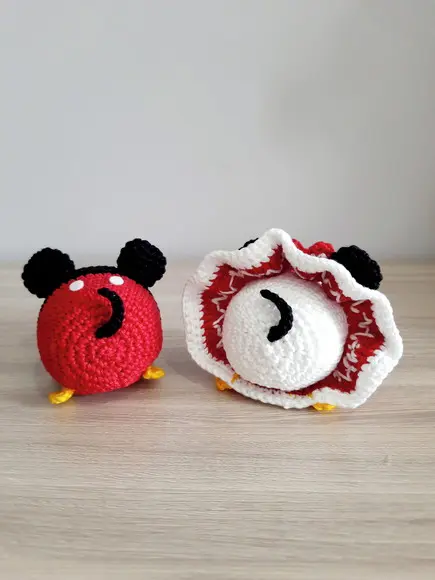 Casal Mickey e Minnie em Amigurumi