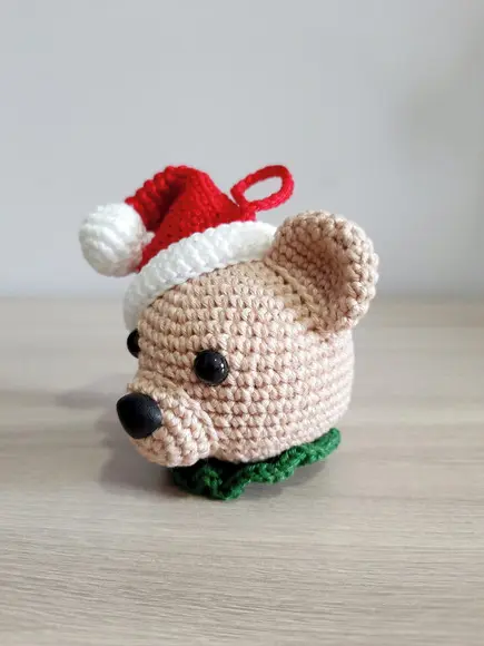 Ursinho Enfeite de Natal Amigurumi