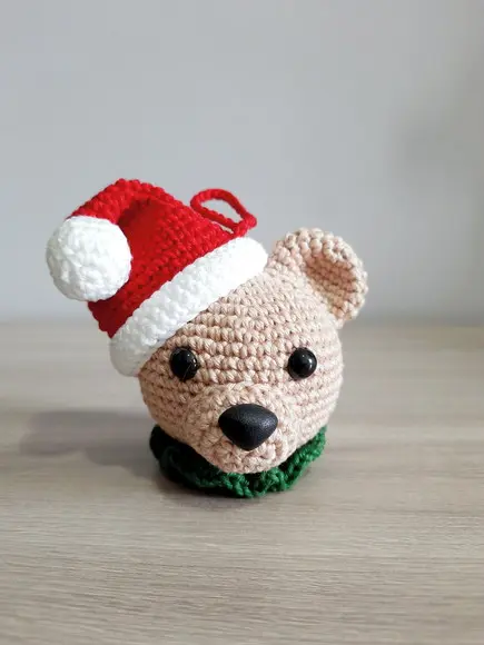 Ursinho Enfeite de Natal Amigurumi