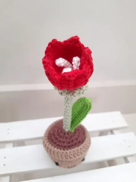 Vaso de Tulipa Amigurumi