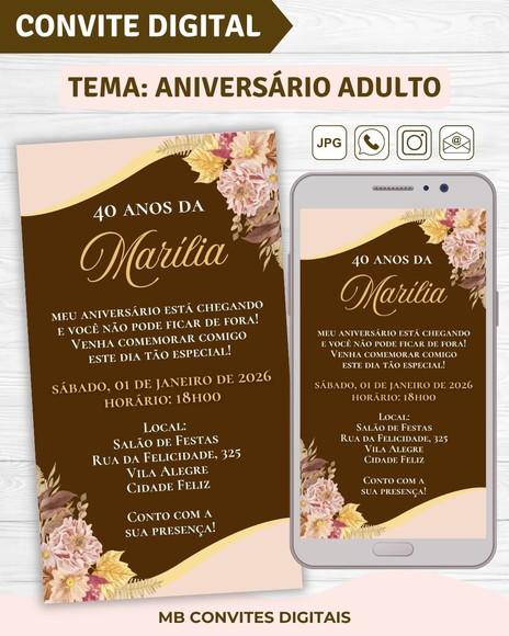 Convite Digital Aniversário Adulto Feminino (05)