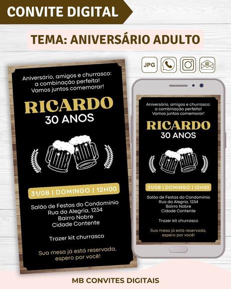 Convite Digital Aniversário Adulto Masculino (01)