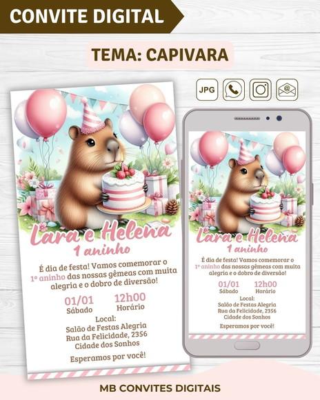 Convite Digital Capivara Menina (01)