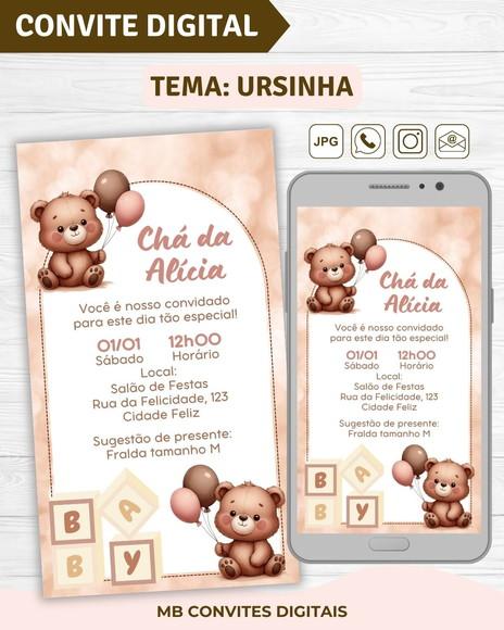 Convite Digital Chá de Bebê Menina Ursinha (06)