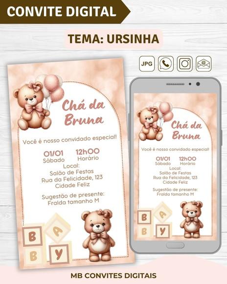 Convite Digital Chá de Bebê Menina Ursinha (05)
