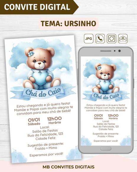 Convite Digital Chá de Bebê Menino Ursinho (08)