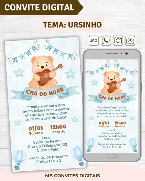Convite Digital Chá de Bebê Menino Ursinho (11)