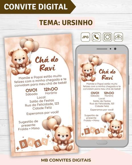 Convite Digital Chá de Bebê Menino Ursinho (12)