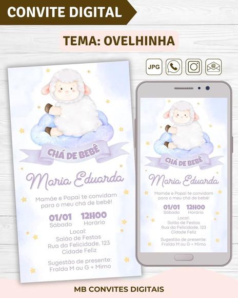 Convite Digital Chá de Bebê Ovelhinha Menina (02)