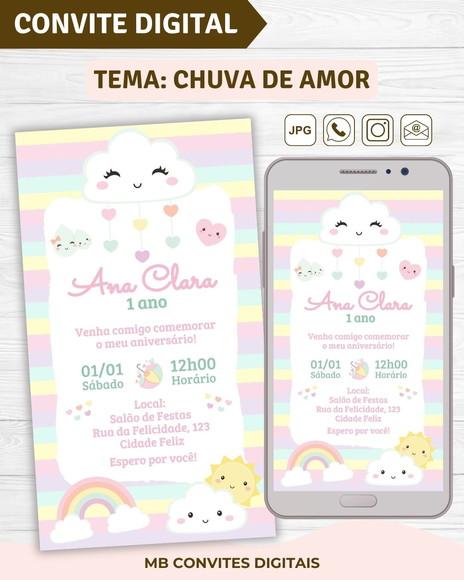 Convite Digital Chuva de Amor