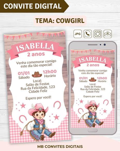 Convite Digital Cowgirl