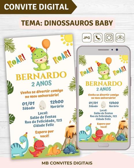 Convite Digital Dinossauros Baby Menino (01)
