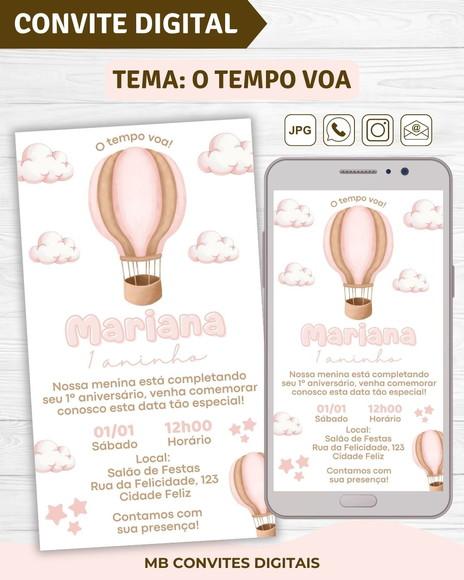 Convite Digital o Tempo Voa Menina