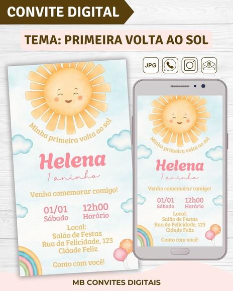 Convite Digital Primeira Volta ao Sol Menina (01)