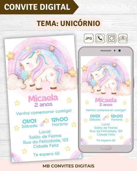 Convite Digital Unicórnio
