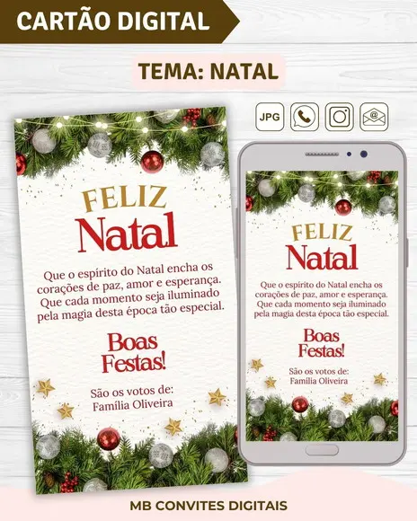 Cartão de Natal Digital - Mod. 2