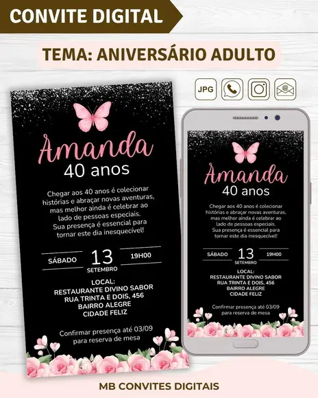 Convite Digital Aniversário Adulto Feminino (04)