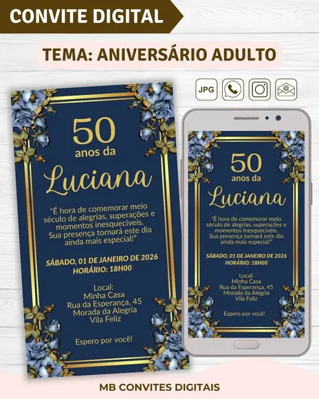 Convite Digital Aniversário Adulto Feminino (07)