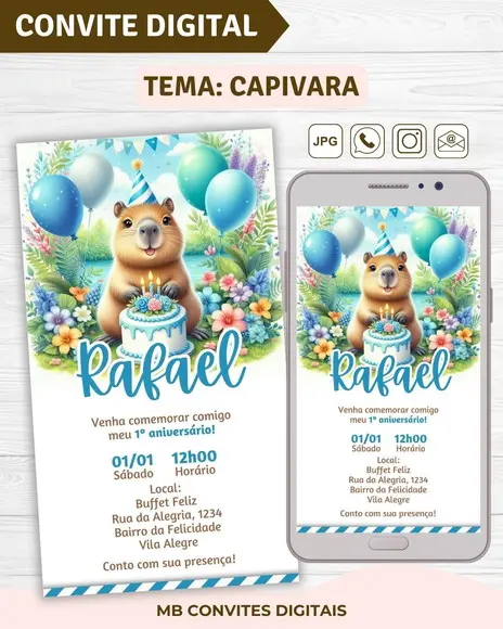 Convite Digital Capivara Menino (01)