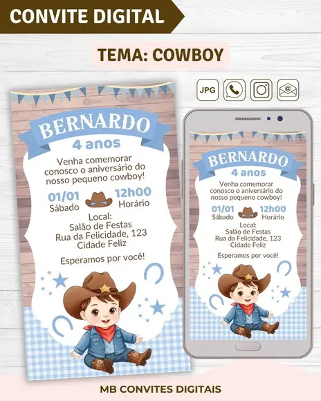 Convite Digital Cowboy