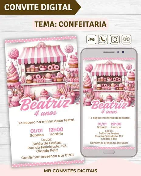 Convite Digital Confeitaria