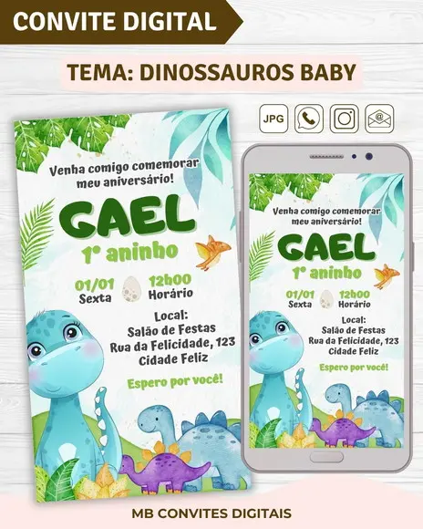 Convite Digital Dinossauros Baby Menino (02)