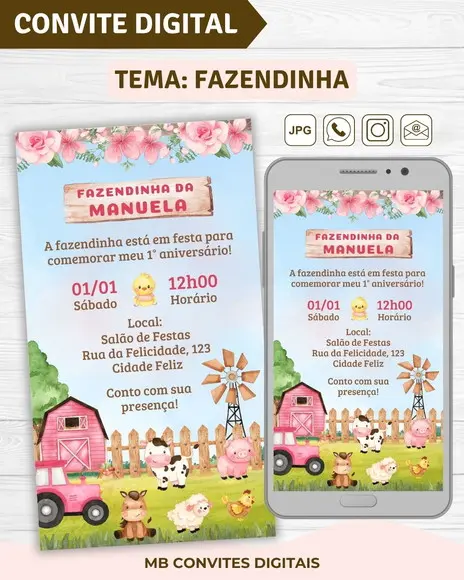 Convite Digital Fazendinha Menina (01)