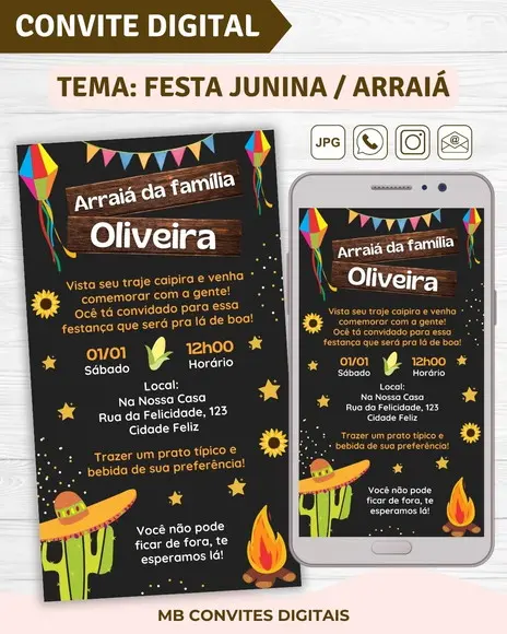 Convite Digital Festa Junina