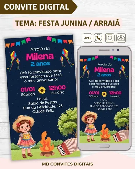 Convite Digital Festa Junina Menina (02)