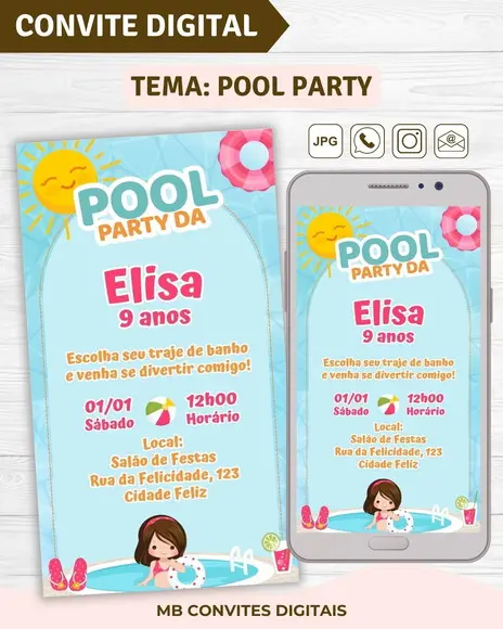 Convite Digital Pool Party Menina (02)