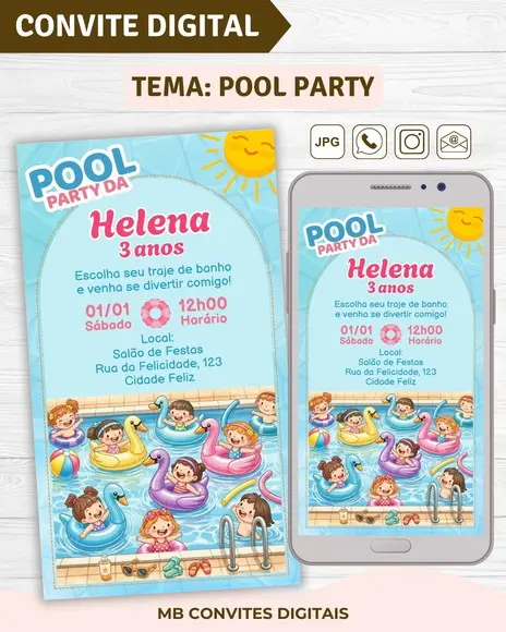 Convite Digital Pool Party Menina (03)